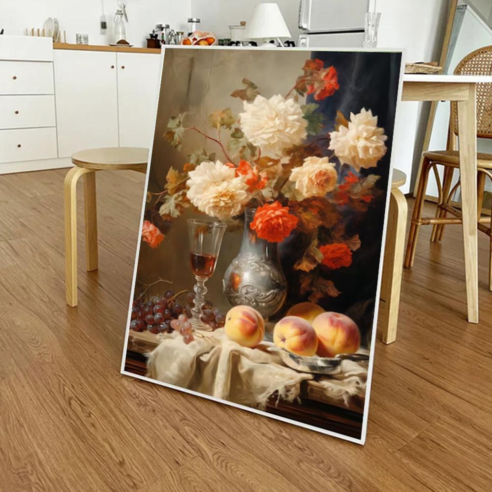 Dark Vintage Still Life Poster Prints For Living Room Home Decor Victorian Retro Flowers Fruits Picture Canvas Painting Wall Art