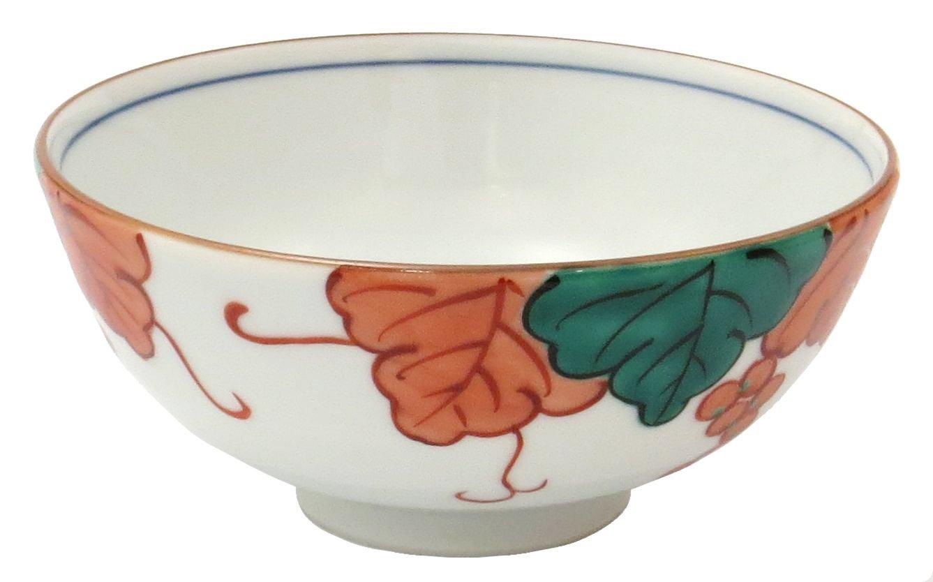 

Kyo-yaki Kiyomizu-yaki Small Tea Rice Bowl with Grape (Red) B6-9 Small