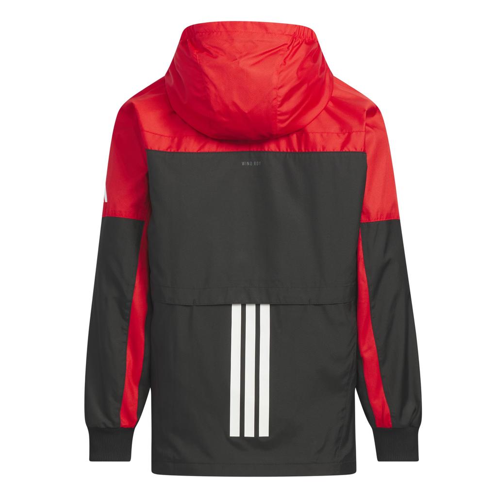 Adidas Essentials Woven Scarlet J140 Jacket, Kids' KCE65, Black/Better (JM4510),