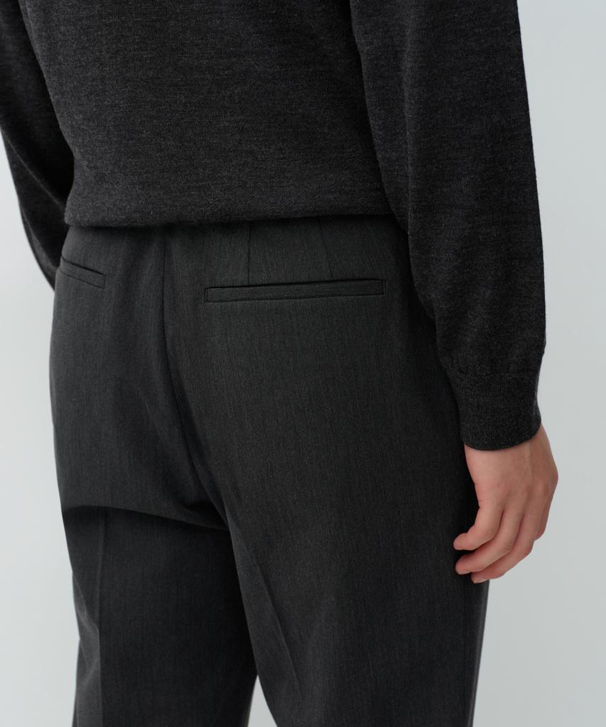 Musinsa Standard New Wide Hidden Banding Slacks [Charcoal Gray]