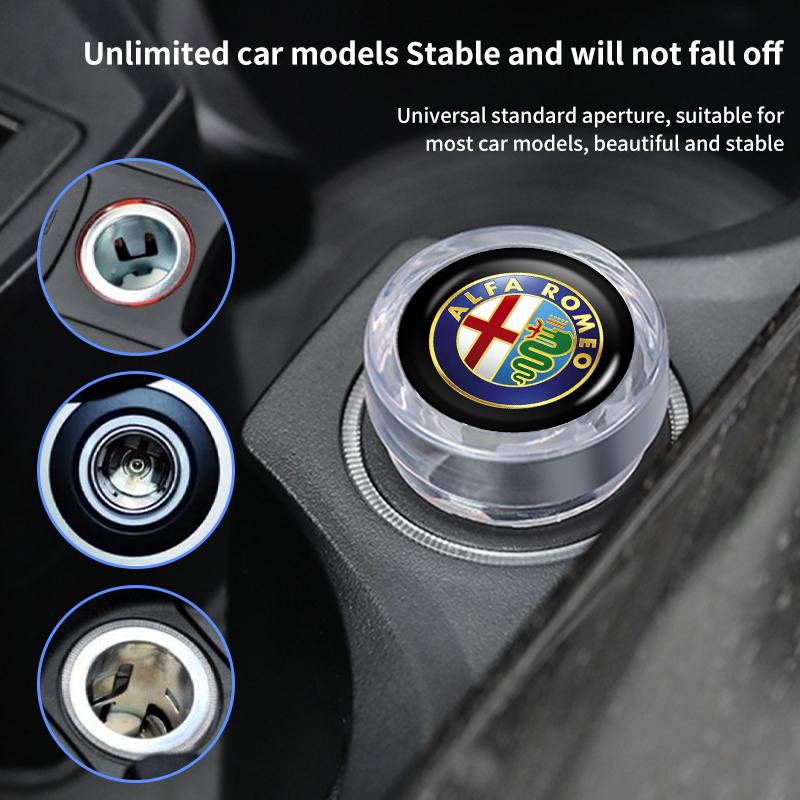 IJOPV1 Car Cigarette Lighter Button Replacement Plug Dust Cover For Alfa Romeo 159 Giulietta Giulia 147 Mito 156 166 GT Stelvio Gloria