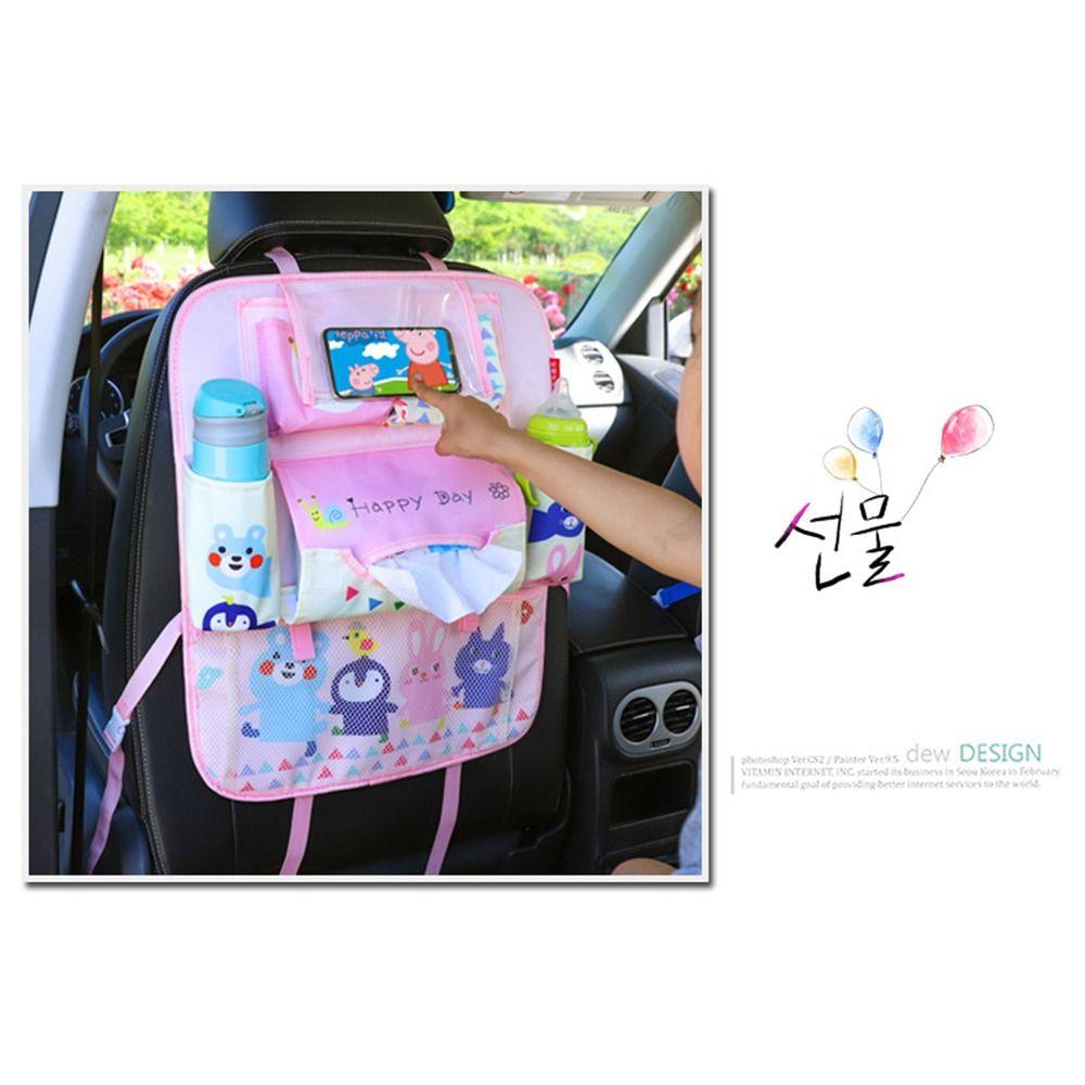 Cartoon Car Seat Back Storage Bag Multi-functional Auto Seat Organizer Car Interior Accessories