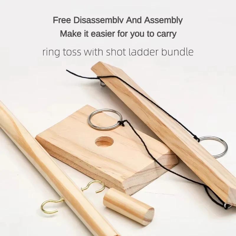 Non-Toxic Ring Toss Games For Kids Adults Home Party Drinking Games Fast-Paced Handheld Wooden Board Games S Ladder Bundle Outdoor Bars