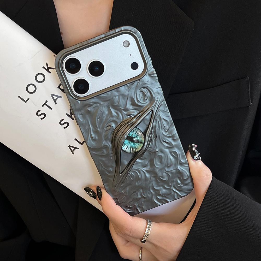 

Orange 3D Evil Eyes Phone Case For iPhone 17 Air 16 15 14 13 12 11 Pro Max Frosted Shockproof Soft TPU Cover iPhone Air