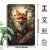 Vintage Fox Floral Metal Wall Art Rustic Farmhouse Decor