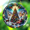 Santa Claus Acrylic Stained Glass Disc – Perfect Window Hanging Decor for Living Rooms, Bedrooms & Outdoor Spaces