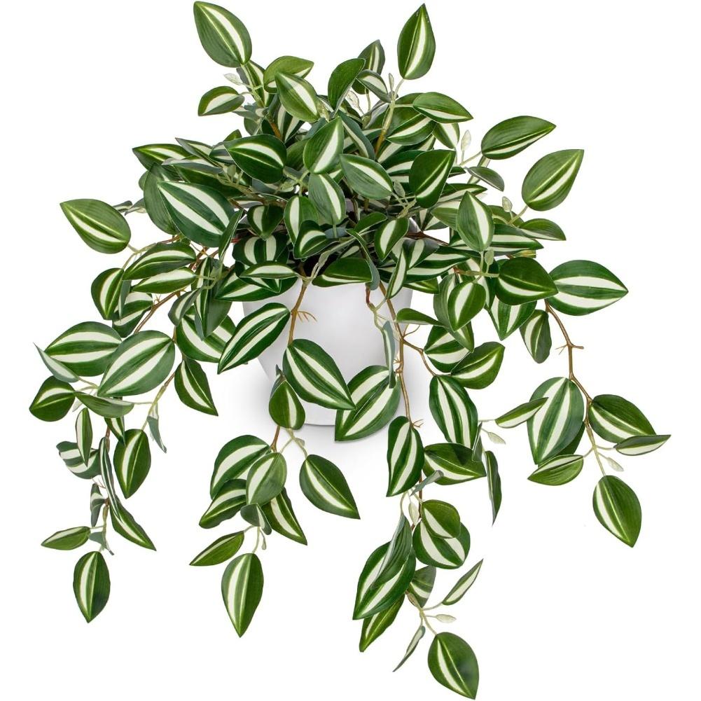 Piante Finte da Appendere con Vaso per Casa Ufficio Verde Artificiale Decorativo Plastica Leggera Non Richiede Acqua