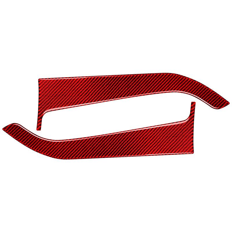 2PCS Carbon Fiber Car Inner Front Door Anti-Kick Panel Protective Cover Interior Decoration Sticker For Ford Mustang 2015-