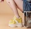 Fashion 11CM Air Mesh Microfiber Leather Platform Wedge High Brand Women Sandals Breathable Flats Chunky Sneakers Hollow Casual Shoes