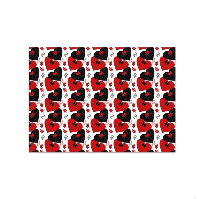 4Pcs Valentine's Day Wrapping Paper Love Heart Print Wrapping Paper for Wedding A0KF