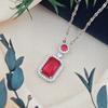 Necklace Women's European and American Fashion Hot Sale Rectangular Round Micro-inlaid Zircon Temperament Collarbone Chain High-end Accessories