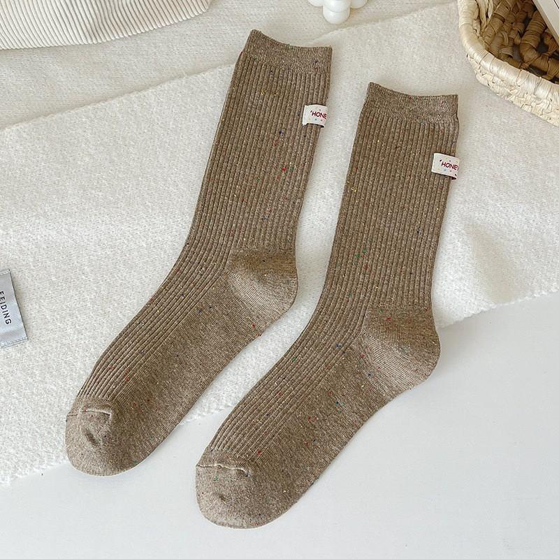 Socken Re Baumwolle Stapelsocken Trend Saison Ideen Garn Ferse Stoffetikett Buchstabe Baumwolle Mittellange Socken