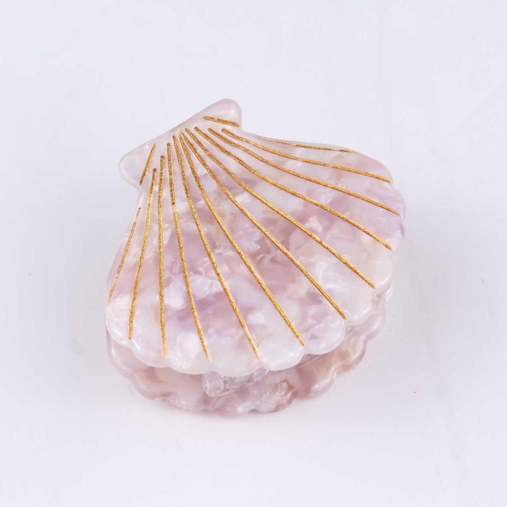 1pc New shell hair clip, simple and fashionable, medium size, painted gold wire hair clip, hair accessory