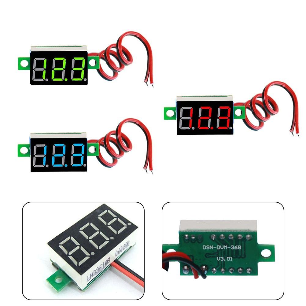 0.36 Inch LED Digital 2-line DC Voltage Table Red Blue Green DC4.5-30V Voltmeter