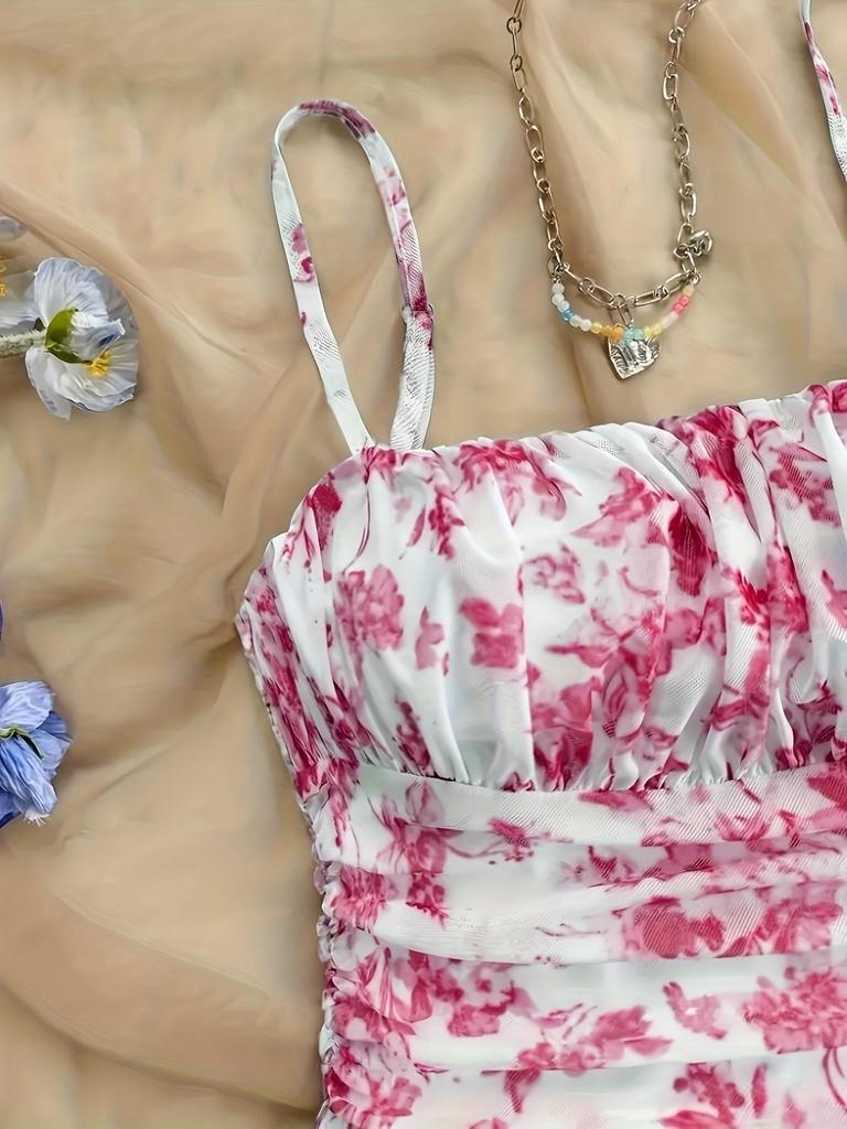 2026 Chic French Floral Slip Dress: Waist-Cinching Summer Fashion