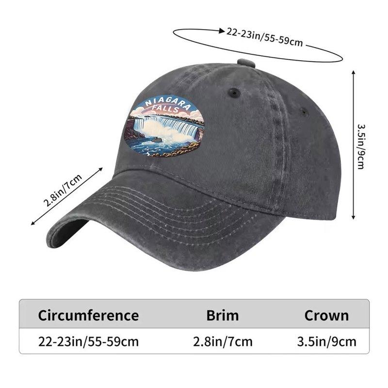 Niagara Falls Scenery Washed Baseball Cap Unisex Casual Outdoor Hiking Daily Commuting Street Style Cap