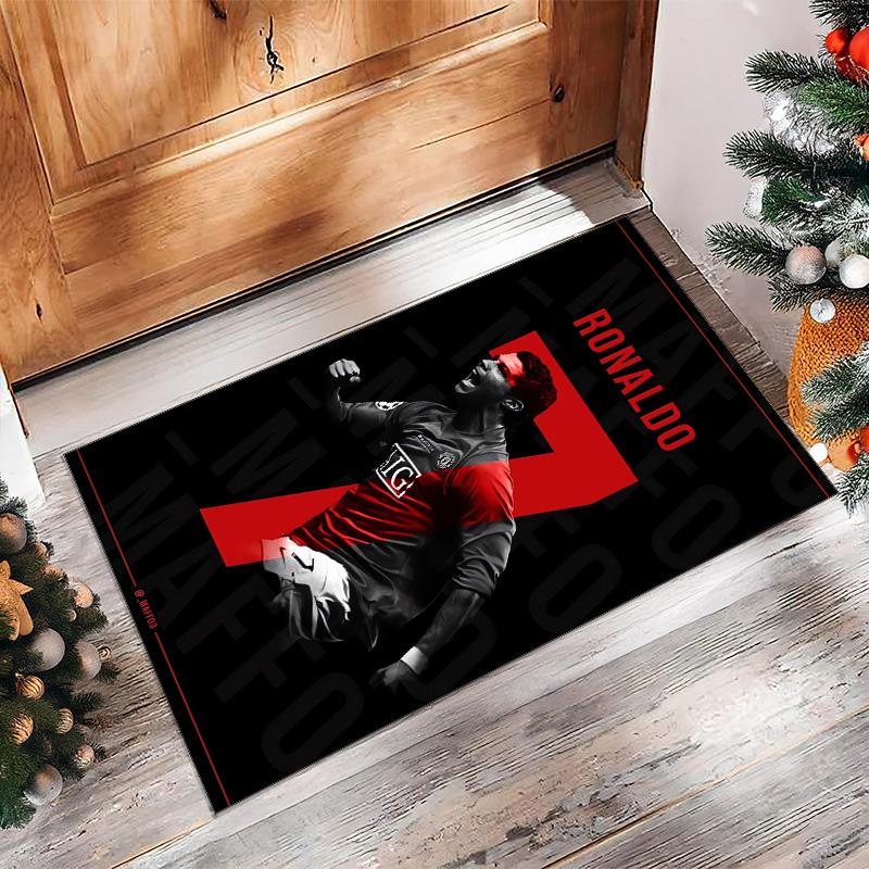Cristiano Ronaldo Printed Flannel Area Rug Non Slip Soft Polyester Floor Carpet Indoor Decor Mat for Bedroom Living Room Sofa
