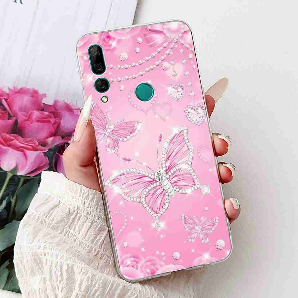For Huawei Y9 Prime 2019 6.59" Case Soft Silicone Fashion Flowers TPU Cover For Huawei y9 Prime 2019 STK-L21 Bumper Shell Coque