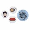 FRIENDS TV Show Set of 4 Ross Button Badges Multi
