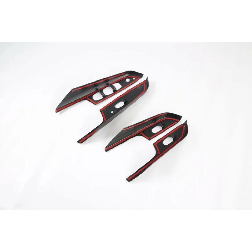 For Nissan Navara D23 Frontier NP300 2017- Carbon Fiber Style Door Window Armrest Cover Switch Panel Trim Molding Garnish