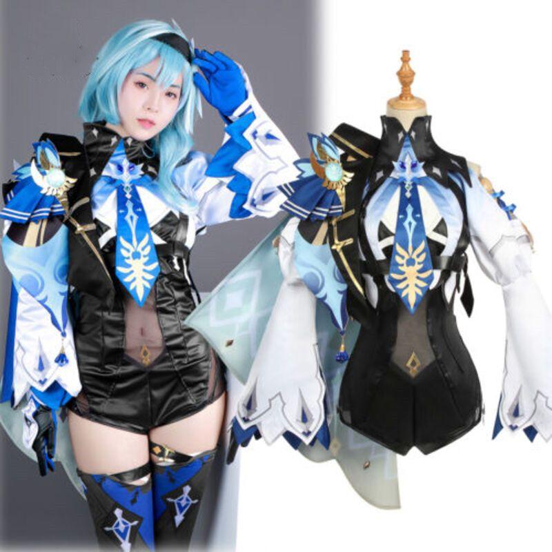 Eula Impact Genshin Cosplay Costume Fashion Pu Bodysuit Set Costume Christmas