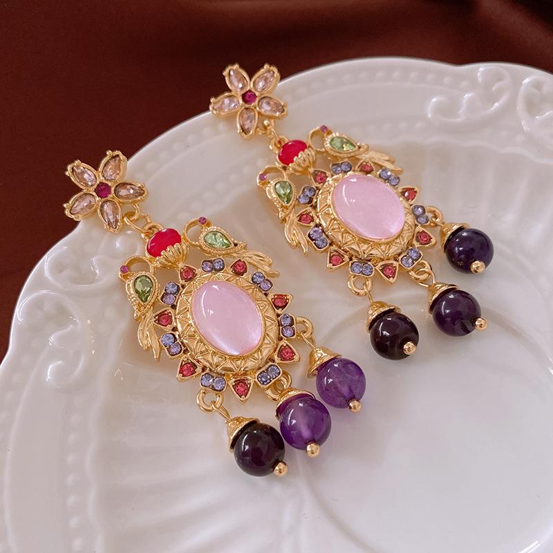 

Серьги-гвоздики Серебряная игла с бриллиантами, ретро, легкая роскошь, высококлассные, нишевые, ретро-серьги для женщин