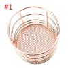 1pcs Rose Gold Hollow Metal Pen Holder Case Organizer Office Desk Stationery Decor
