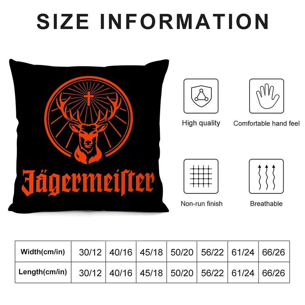 Cool J-Jagermeister Cushion Cover Pillowcase Ultra Soft Skin Friendly Fabric Cloud Like Comfort & Concealed Zipper