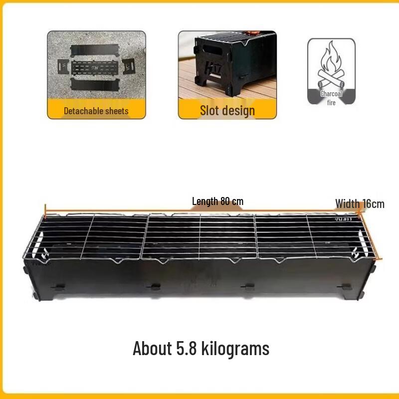 Tiemyun Outdoor Portable Camping BBQ Grill 80*16cm