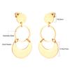 Geometric Stud Earrings Round Triangle Fringed Earrings Stainless Steel Plated 18K Gold Earrings