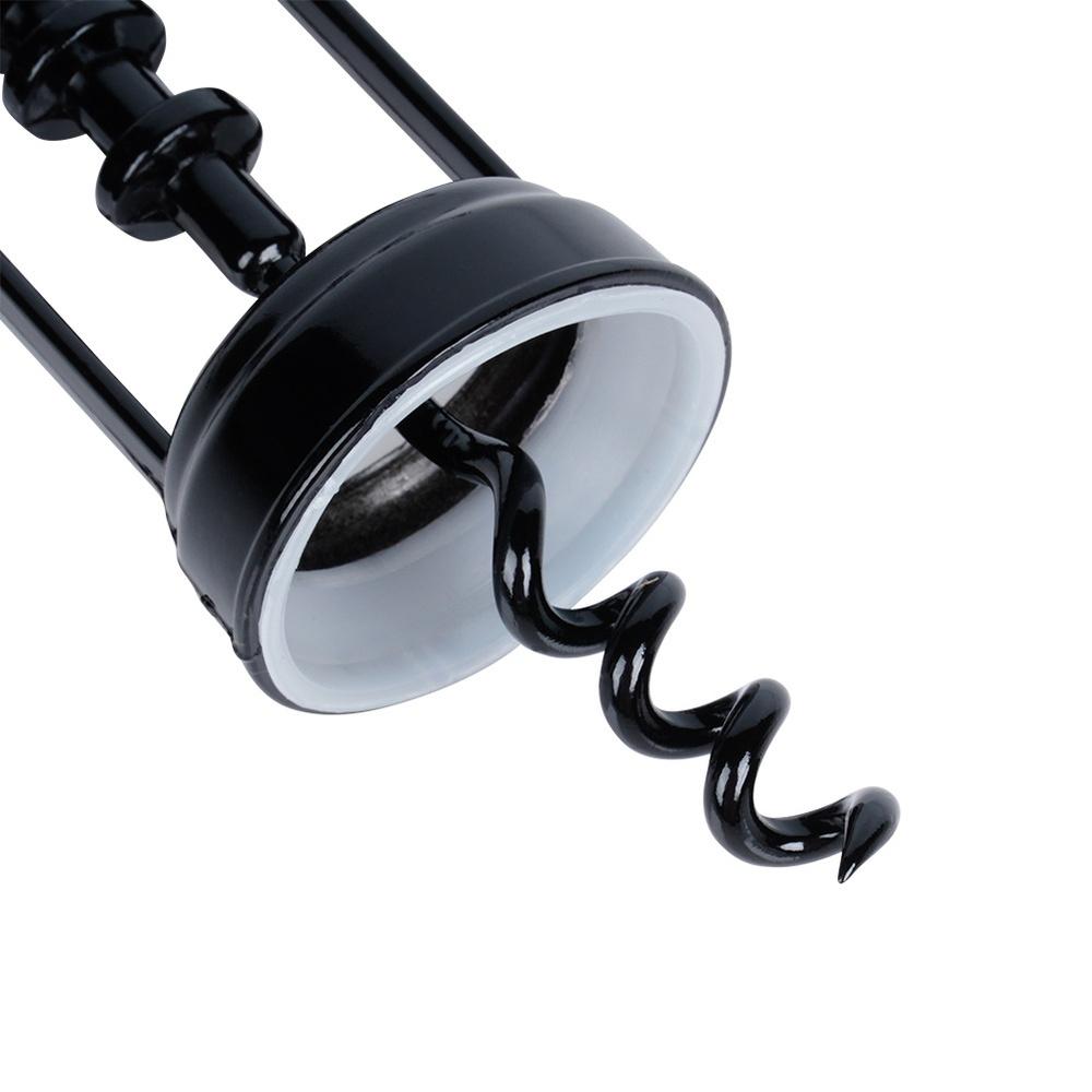 Black metal wine corkscrew 16 cm