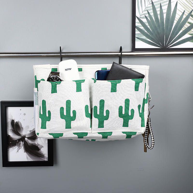 Nordic Creative Fabric Hanging Bedside Storage Bag - Bunk Bed Dormitory Organizer