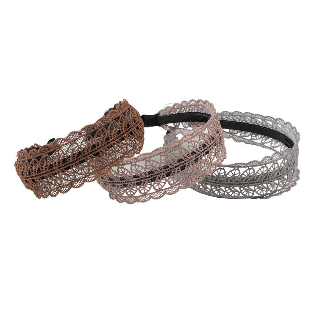 Temperament Women Hair Accessories Wide Side Hairband Lace  Leaves Headband Korean Style Hair Wear