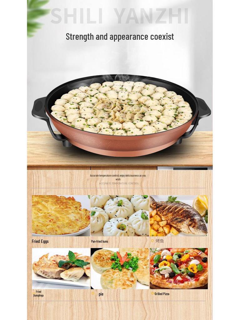 Extragroße antihaftbeschichtete elektrische Grillplatte: Multifunktionale Pfanne zum Frittieren & Backen für Pfannkuchen & Roti