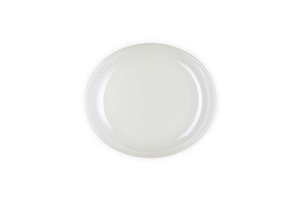 Le Creuset Flora Plate, 19 cm, White Lustre, Heat and Cold Resistant, Microwave and Oven Safe, Oven Dish, Bakeware [Official Japanese Product]