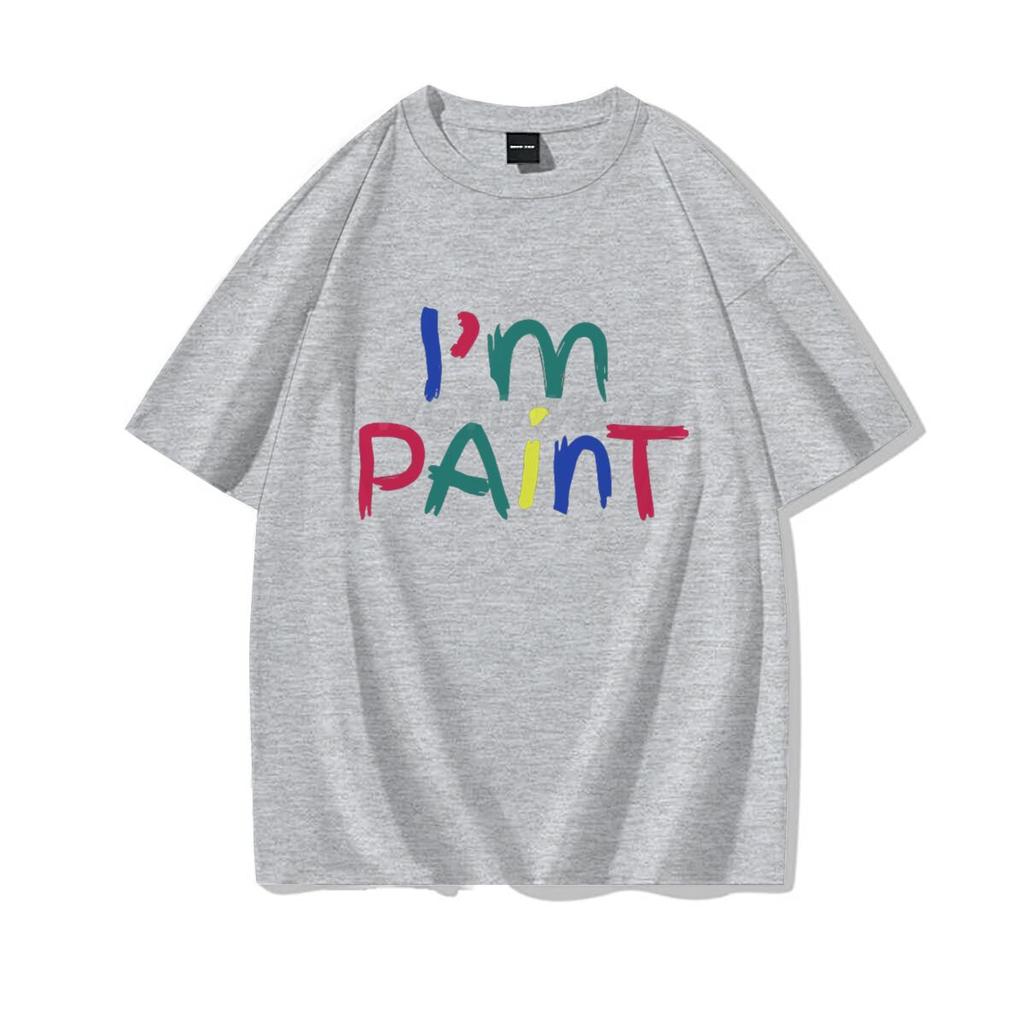 Valentinstag Partner Outfits Ich liebe es, mit den Fingern zu malen Ich bin Farbe T-Shirt Niedliches Herz Bunter Buchstaben Design Partner Shirt