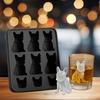 Tablett-Set Französische Bulldogge Eiswürfelform Tablett Silikon 3D Hundeförmiger Eisform-Maker 6-Kavitäten Whiskey-Eisformen Niedliche Neuheitsgeschenke