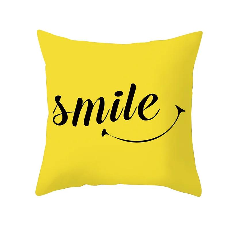 Lemon Pineapple Cushion Cover 45x45cm Summer Yellow Pillow Case Sofa Decoration Pillow Cover Geometric Striped Throw Pillowcase