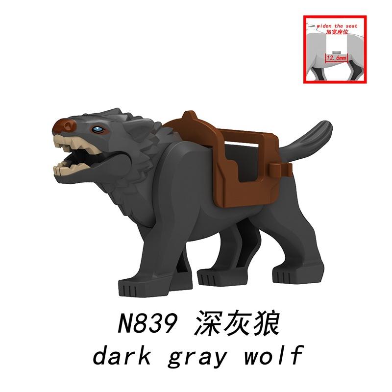 MOC Medieval Wolf Building Blocks Castle Army Knight Soldiers Figures Mount Animal Bricks Toys Gift DF004