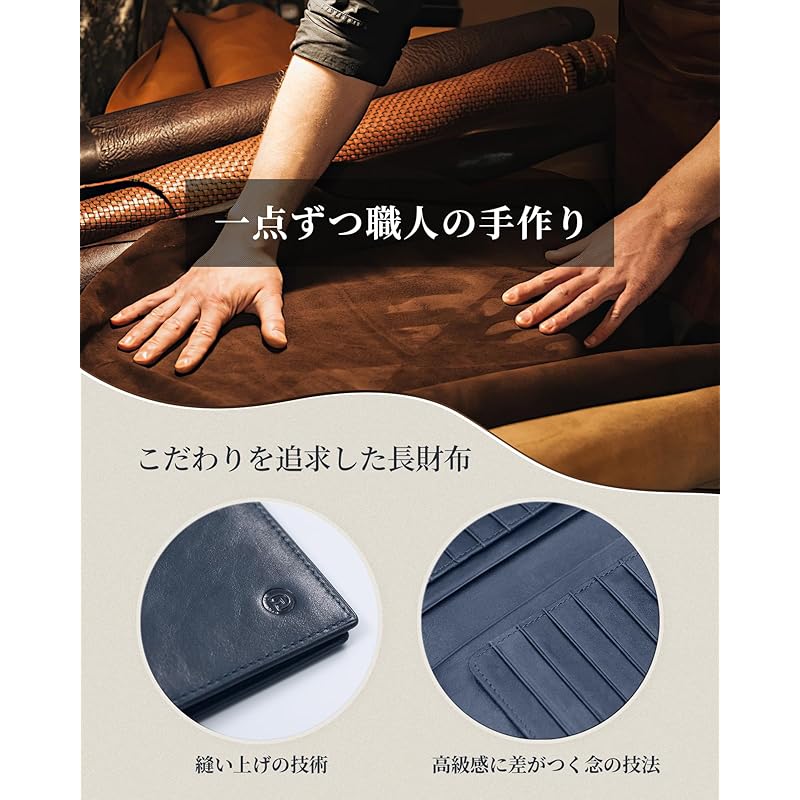 [Modiko] wallet men's made in Japan small long wallet Thin short wallet genuine leather 17.5 cm Wallet without coin purse Soft himeji leather Vertical