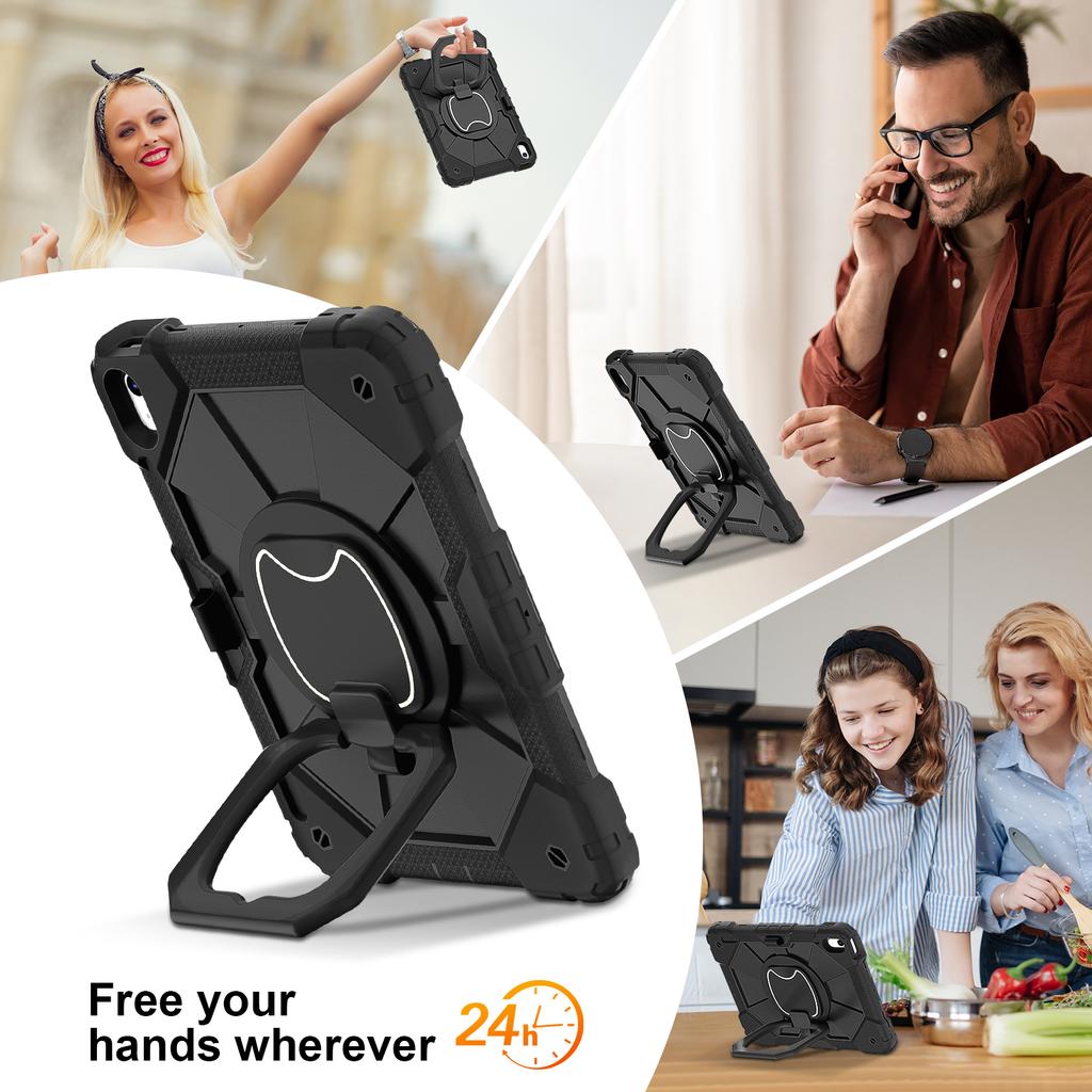 Stand Case Universal For iPad 2025 (A16) 11th 10.9 2022 10th Gen A3355 A3356 A2757 A2777 A2696 Rotating Handle Grip Cover Strap