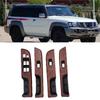 For Nissan Y61 2005 To 2026 Car Door Armrest Upper Panel Trim Window Glass Lift Switch Panel Cover 74232-0K620 Wood Grain