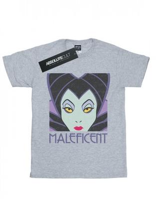 Womens/Ladies Maleficent Cropped Head Cotton Boyfriend T-Shirt