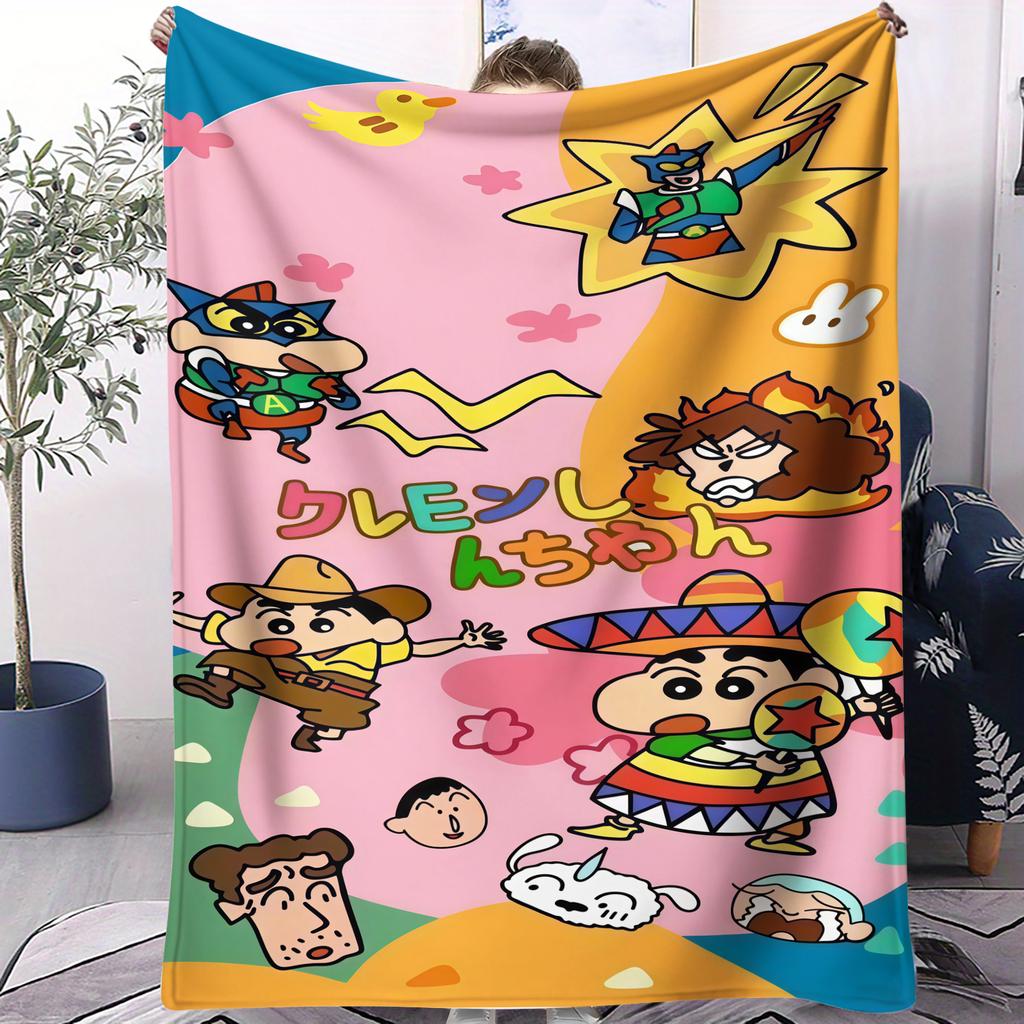 Crayon Shinchan Japanese Kawaii Blanket Soft Comfortable SkinFriendly For Bed Bedroom Dorm Sofa Office Car Lunch Camping Gift