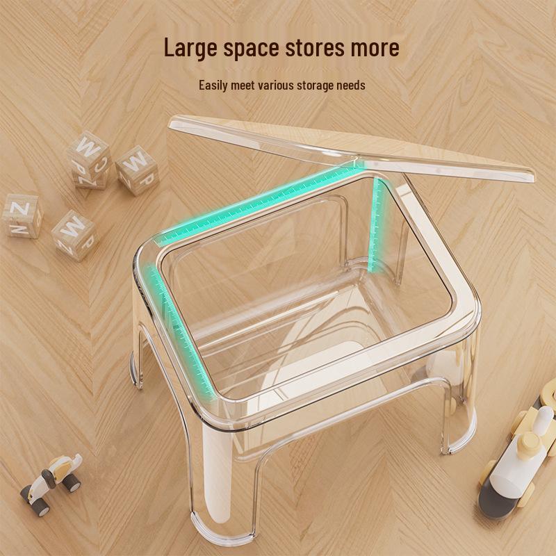 Thickened PET Collapsible Storage Stool for Kids - Small, Simple, and Durable Plastic Chair