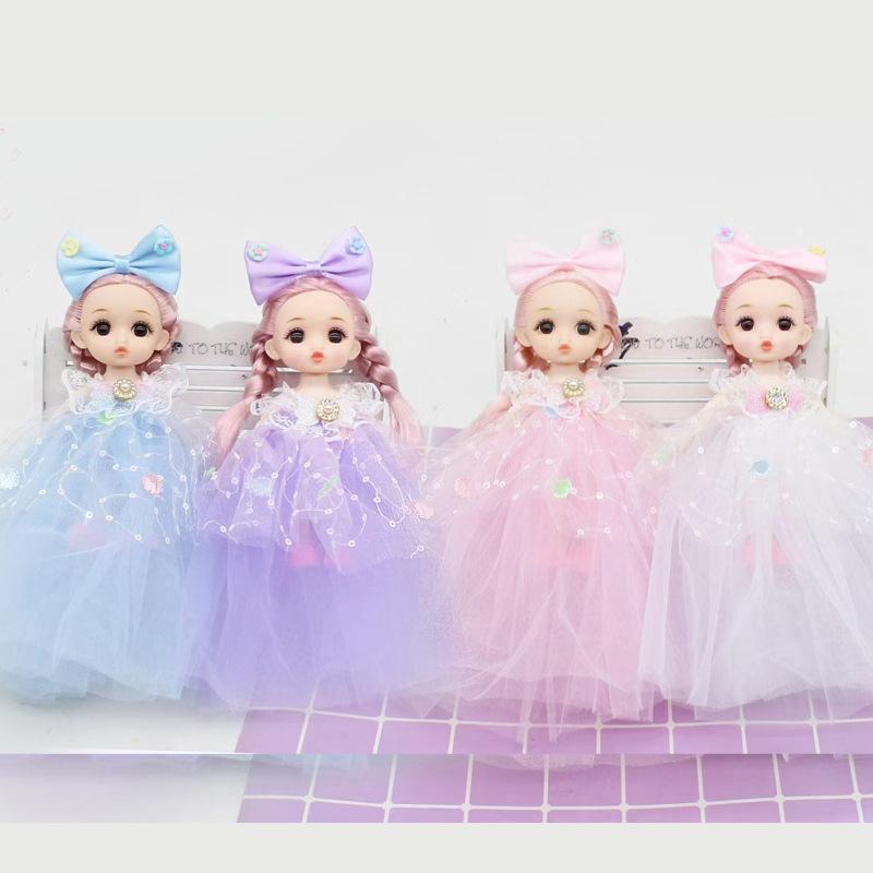 20cm Mädchen Prinzessin BABI Puppe Spielzeug 1/8 BJD Puppe Gelenke Beweglich Exquisites Make-up Süße Schleife Hochzeitsprinzessin Puppe Verkleidungsspielzeug