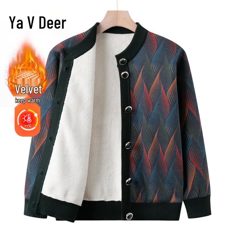 Yalu Women s Chinese Style Warm Printed Cardigan Jacket 3XL