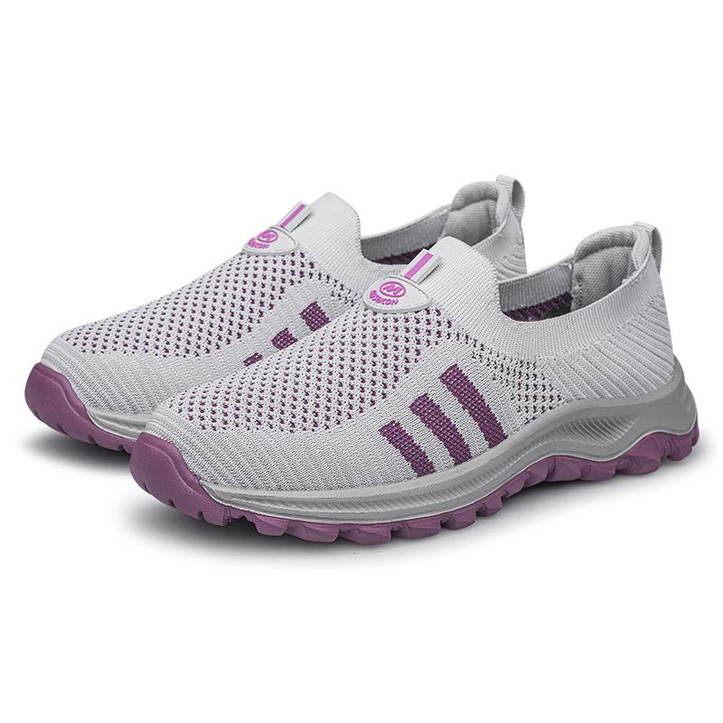 Genuine Foot Shoes Women's Summer New Breathable Middle-aged and Elderly One-pedal Non-slip Soft-soled Mother Shoes Casual Sports Shoes