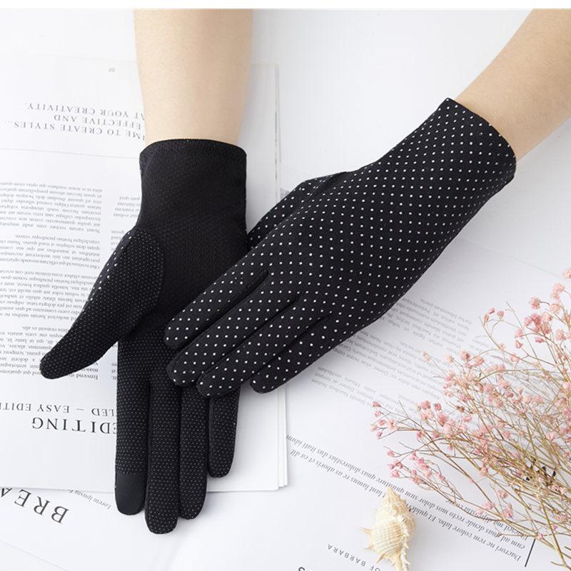 

Женские тонкие летние нескользящие перчатки с сенсорным экраном, короткие, из чистого хлопка, эластичные перчатки для защиты от солнца и УФ-лучей One Size