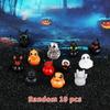 10Pcs Halloween Pumpkin Duck Micro Landscape Resin Ornament Devil Duck Halloween Carnival Party Gift Home Desktop Decoration
